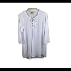 Show You Your MuMu Long Sleeve Lace Up Tunic Dress